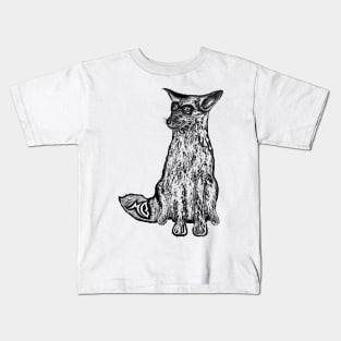 Hipster Coyote Black Kids T-Shirt